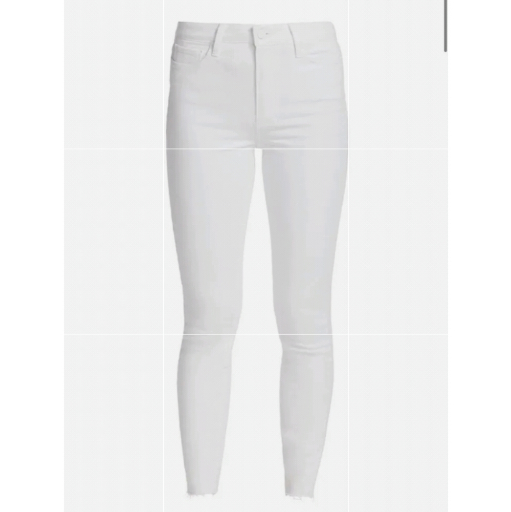 Paige Jeans Margot Ankle Skinny Jeans Crisp White Raw Hem Size 25 - Picture 2 of 8